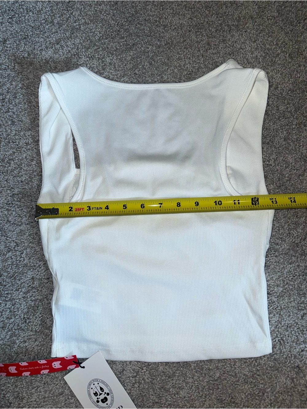 Cider White Ruched Square-Neck Ribbed Tank - Picture 6 of 7